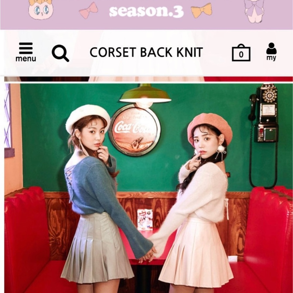 Chuu Lack-Up Back Bell Sleeved Wool Sweater